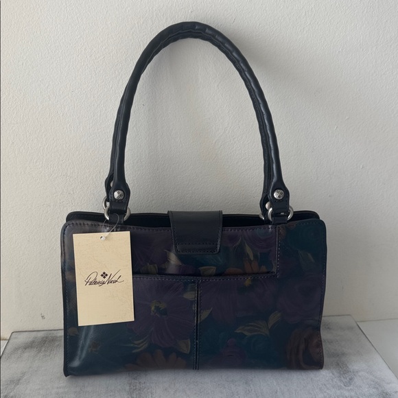 Patricia Nash Rienzo Floral Black Leather Peruvian Painting Shoulder Handbag - Picture 10 of 16